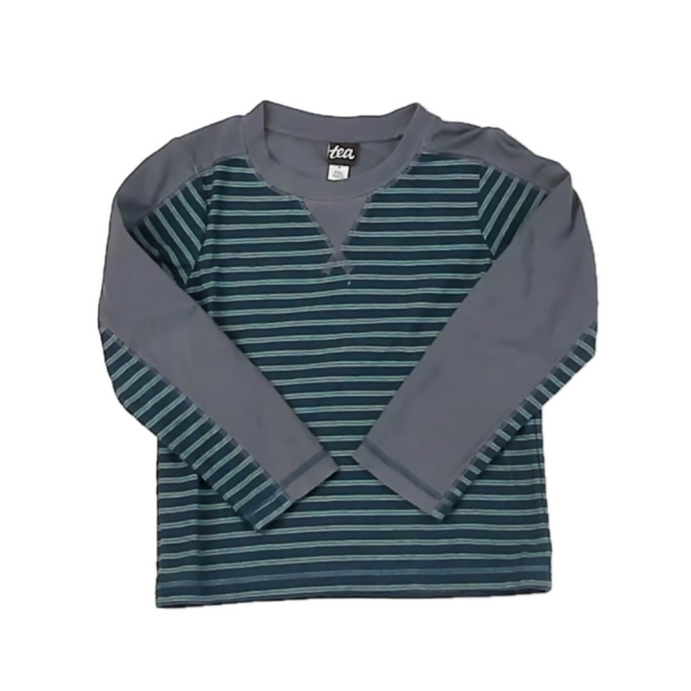 Tea Collection Boys Blue Stripe Long Sleeve T-Shirt size: 3T